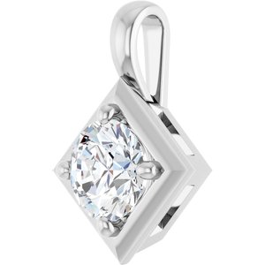 10K White Gold 6 mm Round Charm/Pendant Mounting – image 3