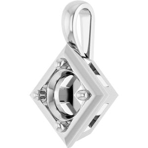 10K White Gold 6 mm Round Charm/Pendant Mounting – image 4