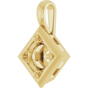 10K Yellow Gold 6 mm Round Charm/Pendant Mounting – image 4