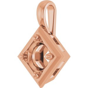 18K Rose Gold 6 mm Round Charm/Pendant Mounting – image 4