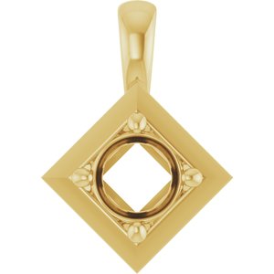 18K Yellow Gold 4.8 mm Round Charm/Pendant Mounting – image 2
