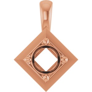 14K Rose Gold 4.8 mm Round Charm/Pendant Mounting – image 2