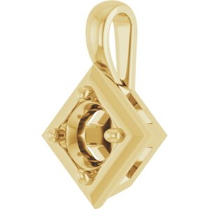 10K Yellow Gold 4.8 mm Round Charm/Pendant Mounting – image 4