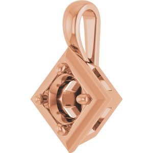 10K Rose Gold 4.8 mm Round Charm/Pendant Mounting – image 4