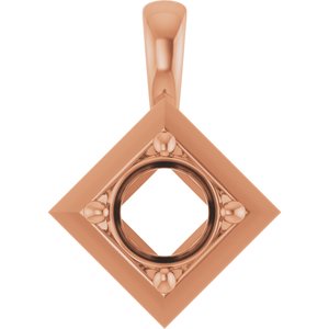 10K Rose Gold 5.5 mm Round Charm/Pendant Mounting – image 2