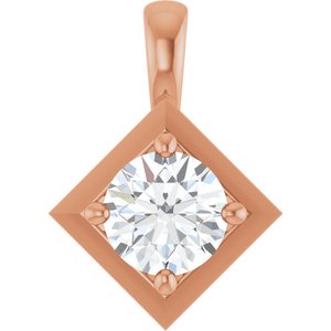 18K Rose Gold 5.5 mm Round Charm/Pendant Mounting
