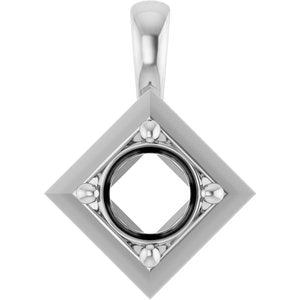 Sterling Silver 5.5 mm Round Charm/Pendant Mounting – image 2