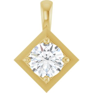 14K Yellow Gold 5.5 mm Round Charm/Pendant Mounting