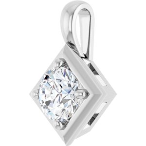 10K White Gold 5.5 mm Round Charm/Pendant Mounting – image 3