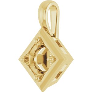 10K Yellow Gold 5.5 mm Round Charm/Pendant Mounting – image 4