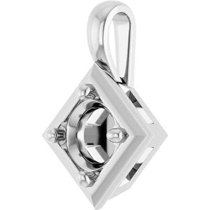 Sterling Silver 5.5 mm Round Charm/Pendant Mounting – image 4