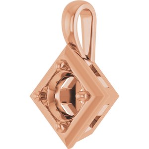 14K Rose Gold 5.5 mm Round Charm/Pendant Mounting – image 4