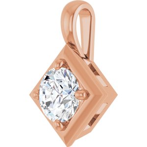 14K Rose Gold 5.5 mm Round Charm/Pendant Mounting – image 3