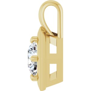 14K Yellow Gold 5.5 mm Round Charm/Pendant Mounting – image 5