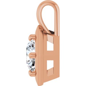 14K Rose Gold 5.5 mm Round Charm/Pendant Mounting – image 5