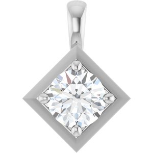 10K White Gold 5.8 mm Round Charm/Pendant Mounting