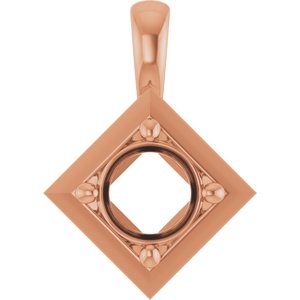 14K Rose Gold 5.8 mm Round Charm/Pendant Mounting – image 2