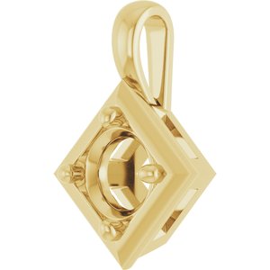 14K Yellow Gold 5.8 mm Round Charm/Pendant Mounting – image 4