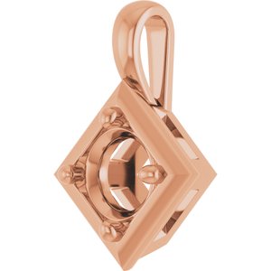 14K Rose Gold 5.8 mm Round Charm/Pendant Mounting – image 4