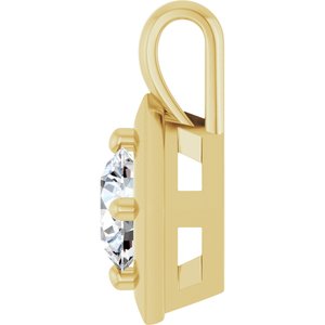 14K Yellow Gold 5.8 mm Round Charm/Pendant Mounting – image 5
