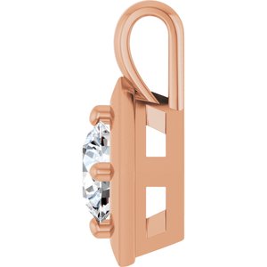 14K Rose Gold 5.8 mm Round Charm/Pendant Mounting – image 5