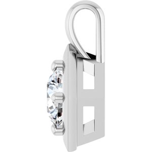 14K White Gold 5.8 mm Round Charm/Pendant Mounting – image 5