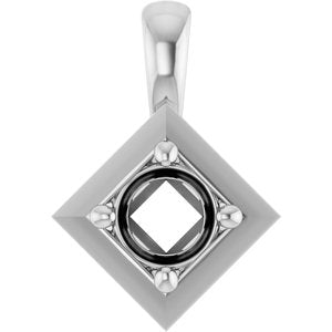 14K X1 White Gold 4.1 mm Round Charm/Pendant Mounting – image 2