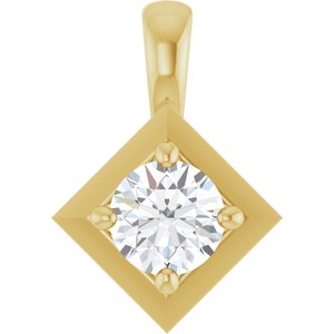 18K Yellow Gold 4.1 mm Round Charm/Pendant Mounting