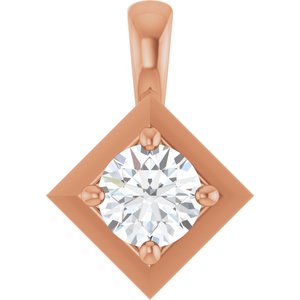 18K Rose Gold 4.1 mm Round Charm/Pendant Mounting