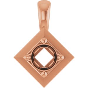 14K Rose Gold 4.1 mm Round Charm/Pendant Mounting – image 2