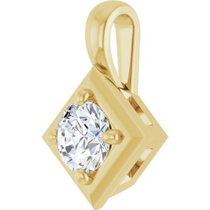 14K Yellow Gold 4.1 mm Round Charm/Pendant Mounting – image 3