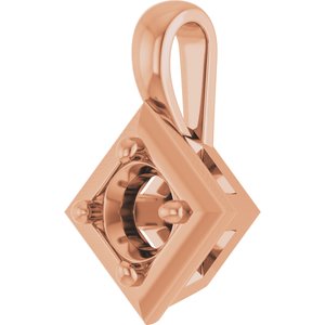 14K Rose Gold 4.1 mm Round Charm/Pendant Mounting – image 4