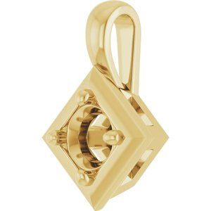 14K Yellow Gold 4.1 mm Round Charm/Pendant Mounting – image 4