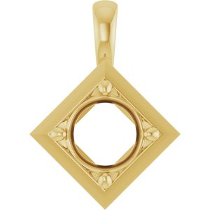 18K Yellow Gold 7.4 mm Round Charm/Pendant Mounting – image 2