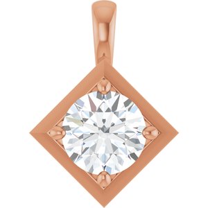 18K Rose Gold 7.4 mm Round Charm/Pendant Mounting