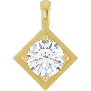 18K Yellow Gold 7.4 mm Round Charm/Pendant Mounting