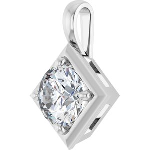 10K White Gold 7.4 mm Round Charm/Pendant Mounting – image 3