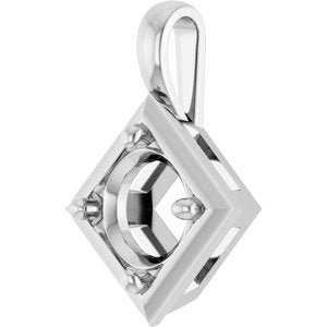 Platinum 7.4 mm Round Charm/Pendant Mounting – image 4