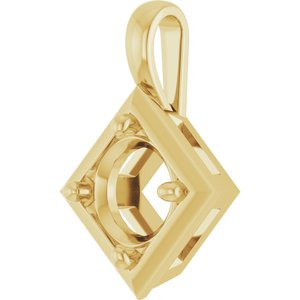 10K Yellow Gold 7.4 mm Round Charm/Pendant Mounting – image 4