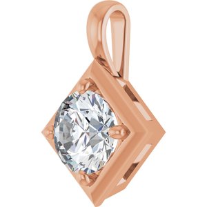 14K Rose Gold 7.4 mm Round Charm/Pendant Mounting – image 3