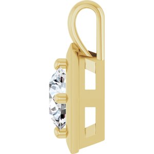18K Yellow Gold 7.4 mm Round Charm/Pendant Mounting – image 5