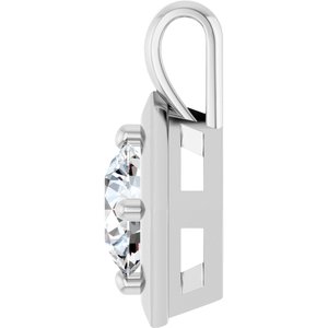10K White Gold 7.4 mm Round Charm/Pendant Mounting – image 5