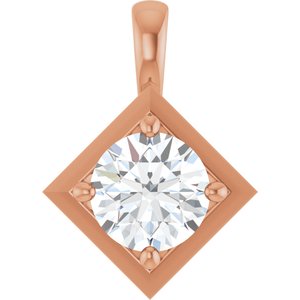 18K Rose Gold 7 mm Round Charm/Pendant Mounting