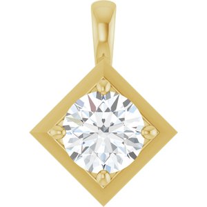 10K Yellow Gold 7 mm Round Charm/Pendant Mounting