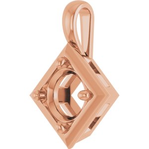 10K Rose Gold 7 mm Round Charm/Pendant Mounting – image 4