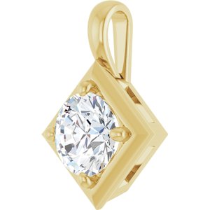 14K Yellow Gold 7 mm Round Charm/Pendant Mounting – image 3