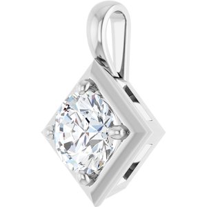 18K White Gold 7 mm Round Charm/Pendant Mounting – image 3