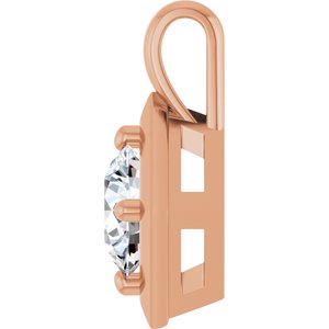 18K Rose Gold 7 mm Round Charm/Pendant Mounting – image 5