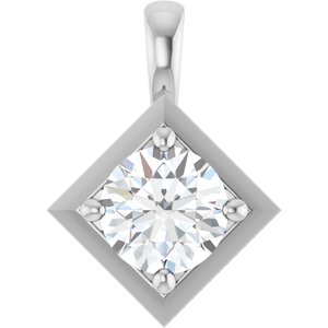 14K White Gold 6.5 mm Round Charm/Pendant Mounting