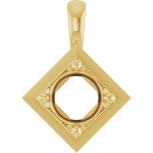 14K Yellow Gold 6.5 mm Round Charm/Pendant Mounting – image 2